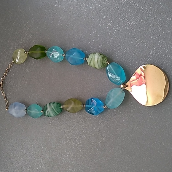 Nordstrom Jewelry - Vintage, Necklace, 16inches, Colors, Turquoise, Green and Blue Stones